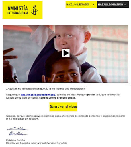 Amnistía Internacional emailing